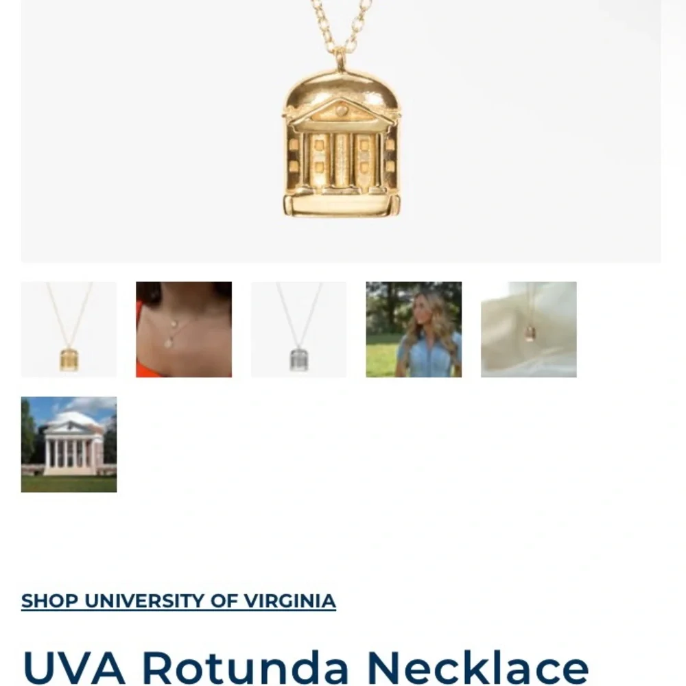 Gold 12k UVA U of Virginia Dome Rotunda Pendant Necklace - Kyle Cavan - Picture 9 of 9